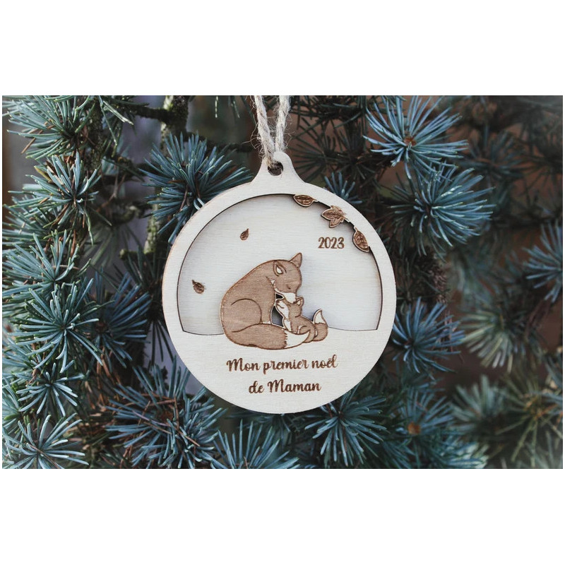 Boule de noël maman/papa et bébé renard Boule de noël maman/papa et bébé renard