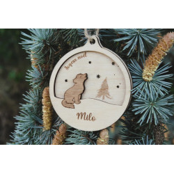Boule de noël loup