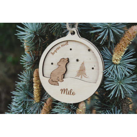 Boule de noël loup
