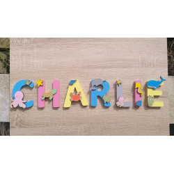 Lettres prénoms en bois
