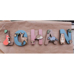 Lettres prénoms en bois