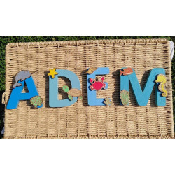 Lettres prénoms en bois