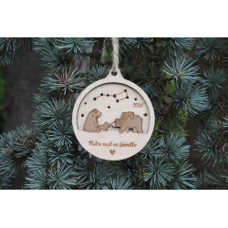 Boule de noël famille ours