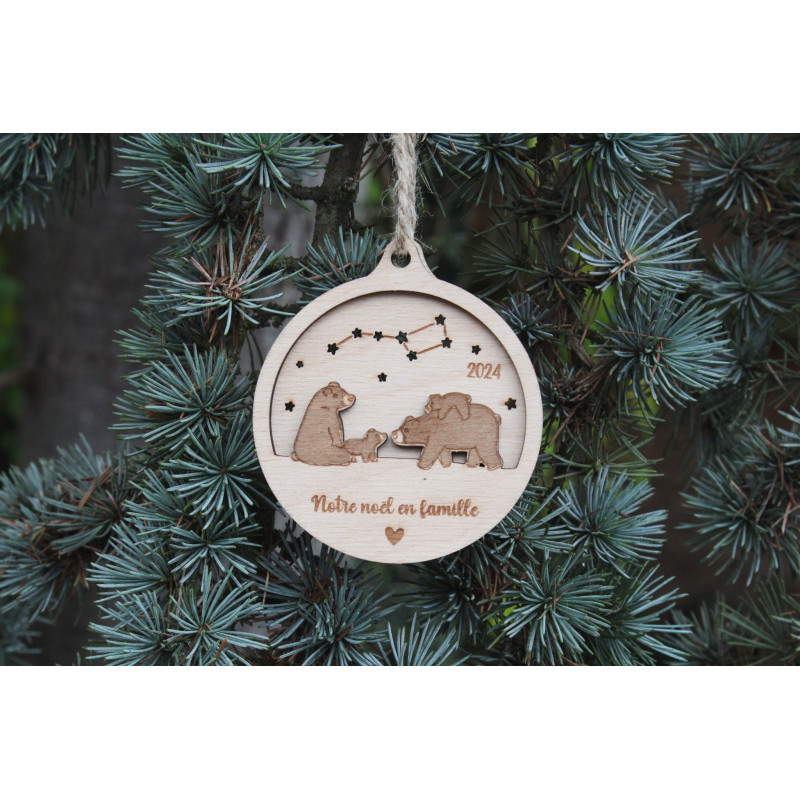 Boule de noël famille ours Boule de noël famille ours