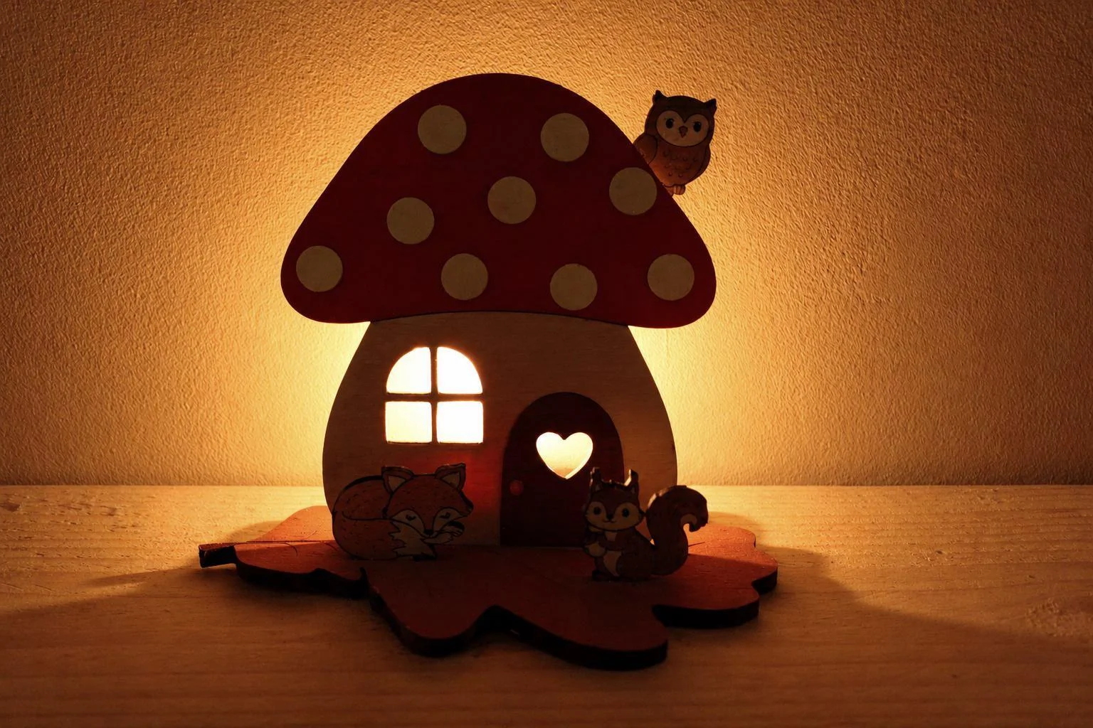 Aperçu 1 : KIT CREATIF d'automne - Photophore Maison champignon et les animaux de la forêt - Enfants à partir de 5 ans - décoration - loisir créatif