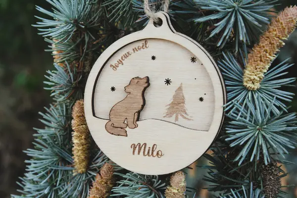 Boule de Noël personnalisée loup